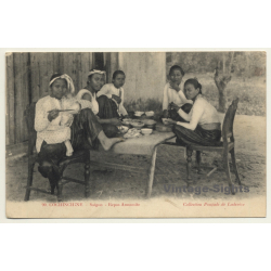 Saigon / Cochinchine: Repas Annamite / Ethnic (Vintage PC ~1910s)