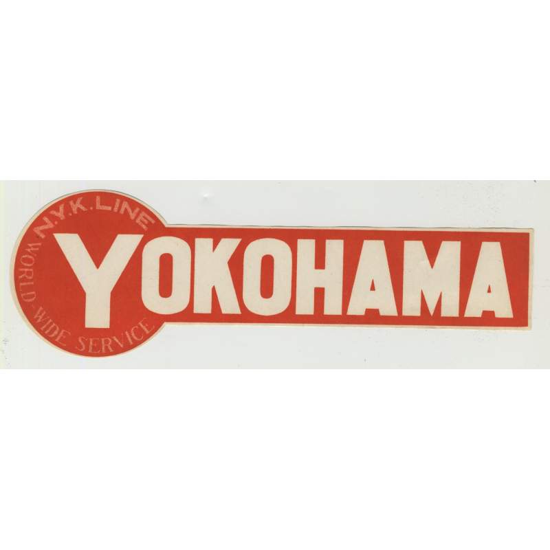 N.Y.K. Shipping Line To Yokohama / Japan (Vintage Luggage Label)