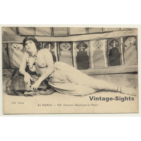 Morocco: Danseuse Mauresque Au Repos / Harem - Risqué - Ethnic (Vintage PC ~1920s/1930s)