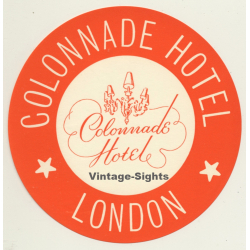 London / UK: Colonnade Hotel - Orange (Vintage Luggage Label)