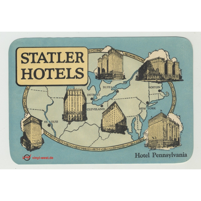 Hotel Pennsylvania - Statler Hotels / USA (Vintage Luggage Label)