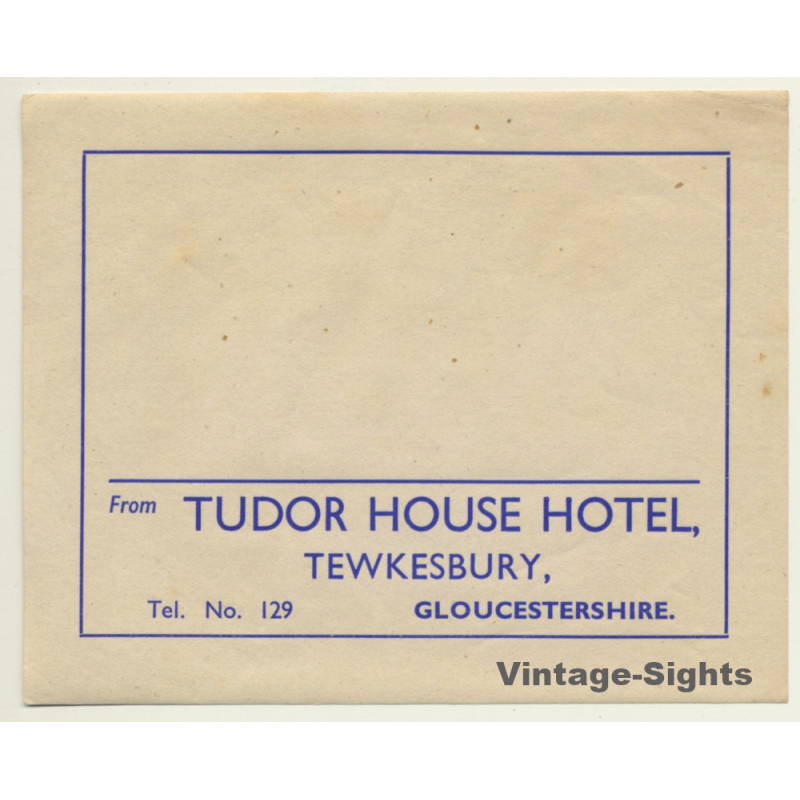 Tewkesbury / UK: Tudor House Hotel (Vintage Luggage Label)