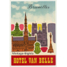 Bruxelles / Belgium: Hotel Van Belle (Vintage Luggage Label)