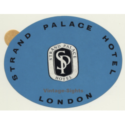 London / UK: Strand Palace Hotel (Vintage Self Adhesive Luggage Label / Sticker)