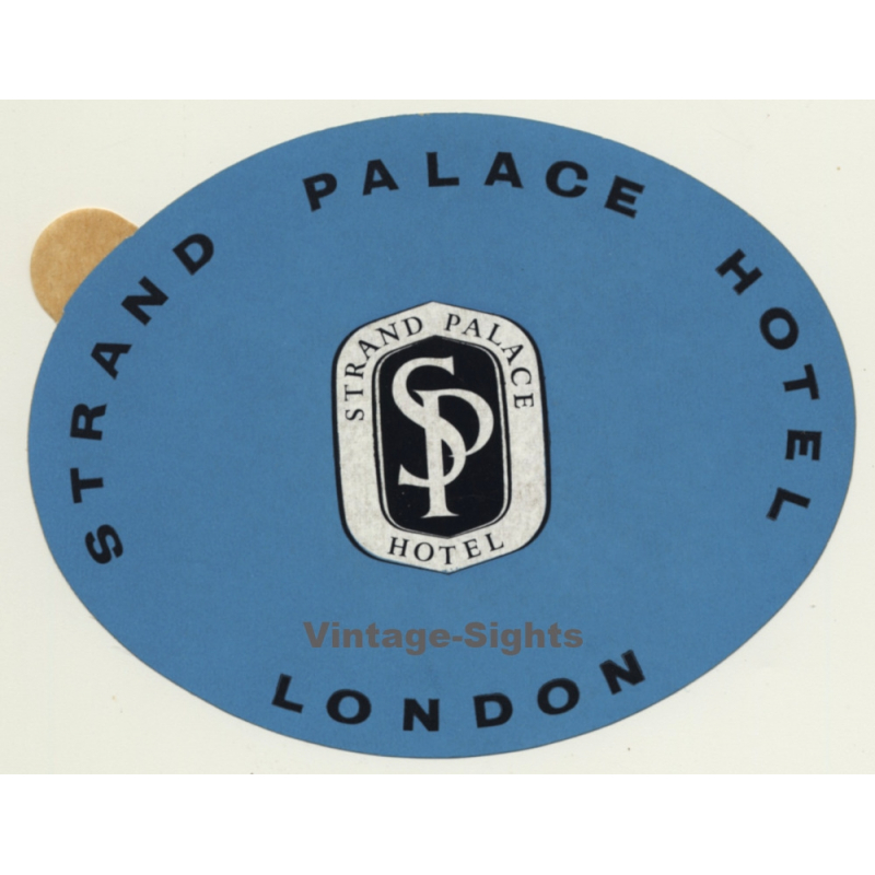 London / UK: Strand Palace Hotel (Vintage Self Adhesive Luggage Label / Sticker)