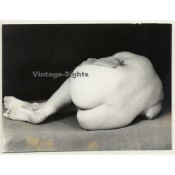 Nude Study Of Female Curled Up On Floor (Vintage Photo Germany ~ 1960s)