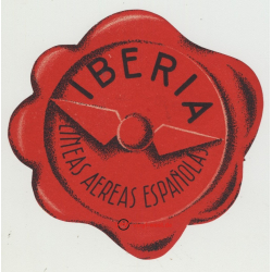 Iberia Lineas Aereas Españolas / Spain (Vintage Luggage Label)