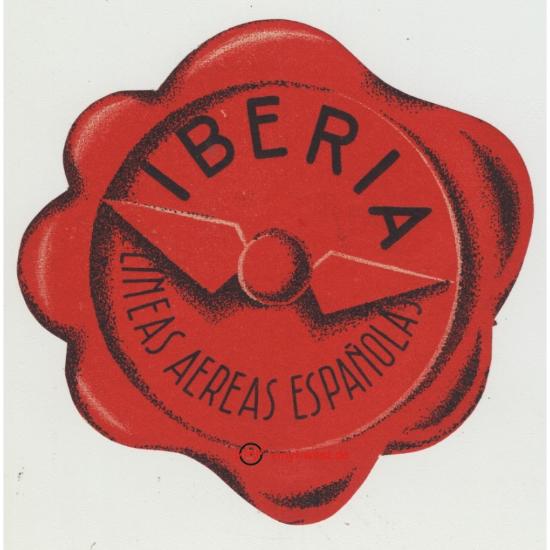Iberia Lineas Aereas Españolas / Spain (Vintage Luggage Label)