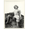 Perky Blonde Nude On Rocks / Small Boobs (Vintage Photo ~1960s/1970s)