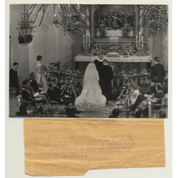 Oslo: Princess Astrid & Johan Martin Ferner / Wedding Ceremony Asker (Vintage Press Photo 1961)
