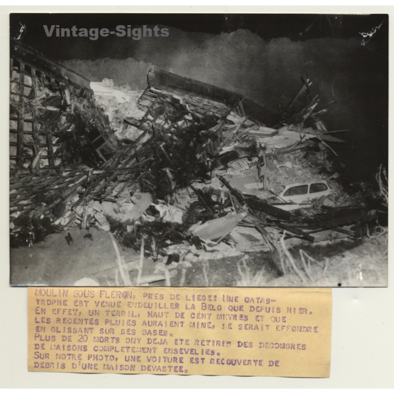 Moulin-Sous-Fléron: Slag Heap Disaster In Belgium (Vintage Press Photo 1961)