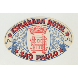 Esplanada Hotel Sao Paolo / Brazil (Vintage Luggage Label)