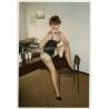Racy Slim Semi Nude Secretary In Office / Legs (Vintage Photo Germany ~1980s)