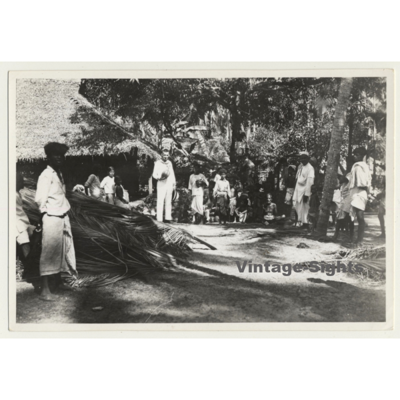 Indonesia: Visit Of A Coconut Plantation / Natives (Vintage Photo ~1930s)
