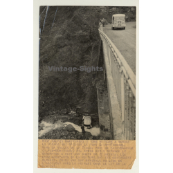 Nice / France: Car Crashed Of Saint-Ferreol Bridge / Citroen HY (Vintage Press Photo ~1950s)
