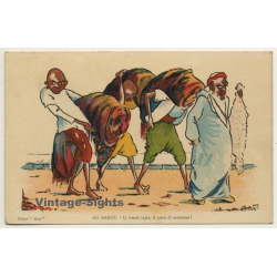 Morocco: Li Beaux Tapis, Li Peau Di Mouton / Field Postmark (Vintage PC 1928)