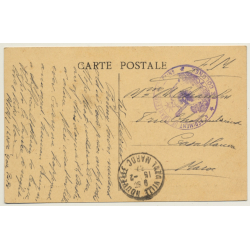 Taza / Morocco: Le Camp Girardot / Field Postmark (Vintage PC 1937)