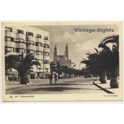 Casablanca / Morocco: La Rue D'Alger / Field Postmark 37 Rég.D'Aviation (Vintage PC 1939)