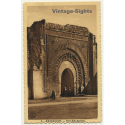 Marrakech / Morocco: Fort Bab-Agnaou / Field Postmark Escadre Aérienne (Vintage PC 1937)