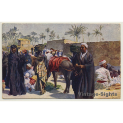 Egypt: Fair At Kerdâsse / Ethnic (Vintage Artist PC A. Klamroth ~1910s)
