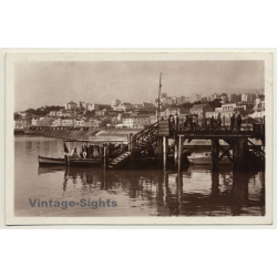 Tanger / Morocco: Dissembarkation Of Passengers / Town View (Vintage RPPC 1939)