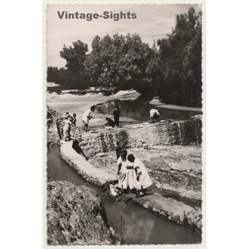 Tinerhir - Tinghir / Morocco: Laveuses - Washers - Dam (Vintage RPPC 1952)