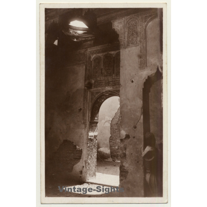 Rissani / Morocco: Kasbah D'Abd-el-Malek - Trou D'Obus (Vintage RPPC 1941) Rissani / Morocco: Kasbah D'Abd-el-Malek - Trou D'Obus (Vintage RPPC 1941)