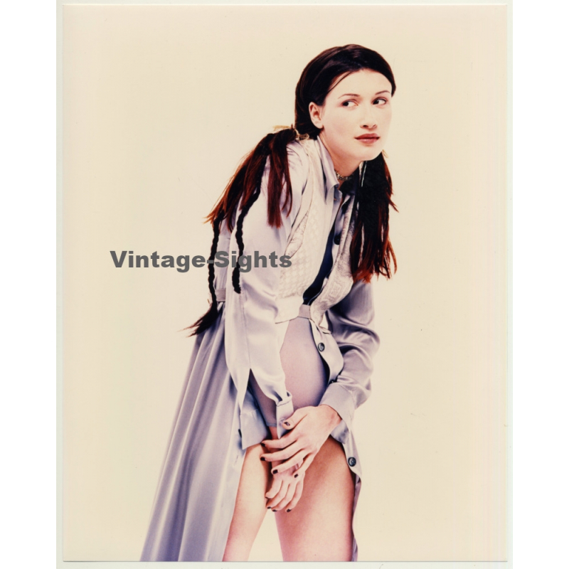 Pretty Female Model *1 / Hairstyle (Vintage Fashion Photo: Wolfgang Klein 1980s DIN A4+)