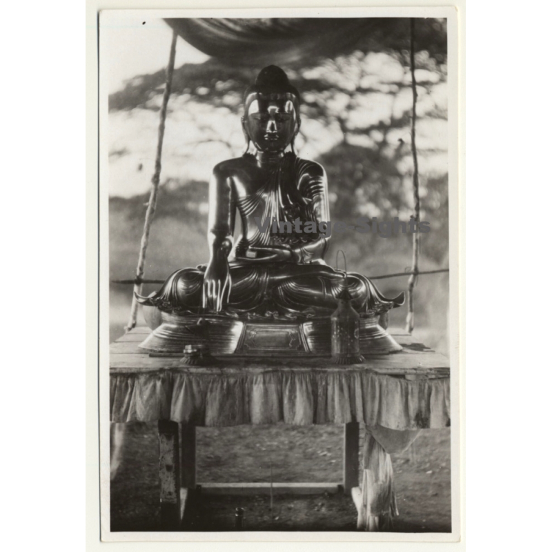 Indonesia: Buddah Statue - Temple (Vintage Photo ~1930s) Indonesia: Buddah Statue - Temple (Vintage Photo ~1930s)