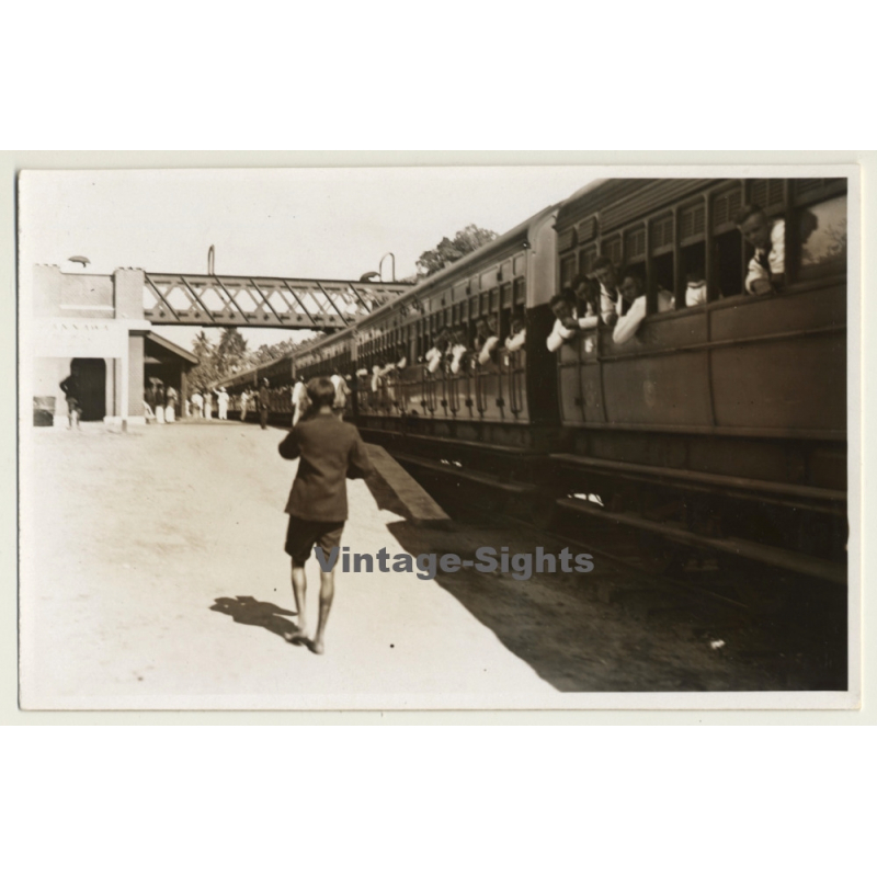 Sri Lanka / Ceylon: Railroad Cars At Train Station (Vintage Photo ~1930s)