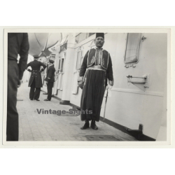 Port Said / Egpyt: The Consul's Servant / Boat Deck (Vintage Photo ~1930s)