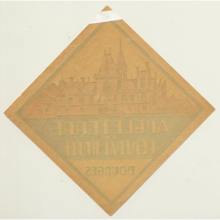 Bourges / France: Angleterre Et Central Hotel (Vintage Luggage Label)