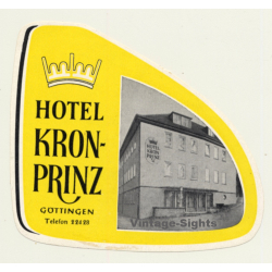Göttingen / Germany: Hotel Kronprinz (Vintage Luggage Label)