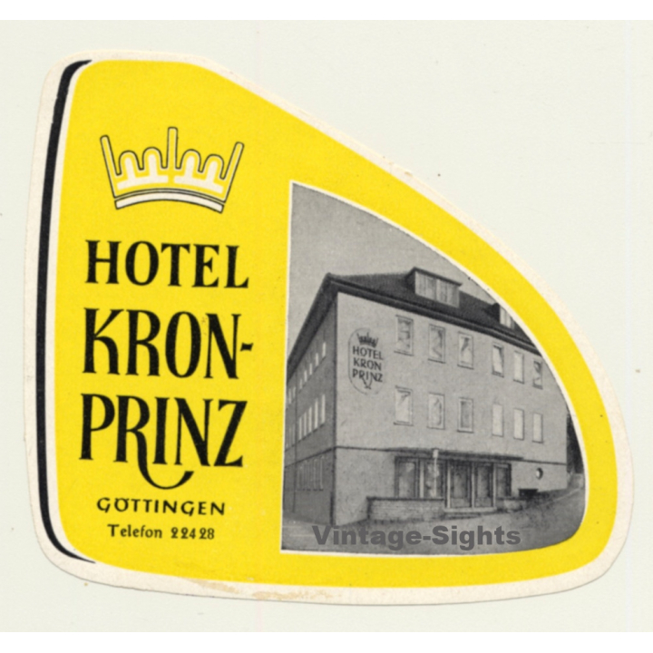 Göttingen / Germany: Hotel Kronprinz (Vintage Luggage Label)