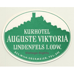 Lindenfels Im Odenwald / Germany: Kurhotel Auguste Viktoria (Vintage Luggage Label)