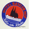 Köln Am Rhein / Germany: Hotel Baseler Hof (Vintage Luggage Label)