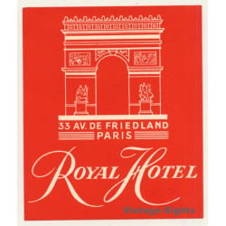 Paris / France: Royal Hotel (Vintage Luggage Label)