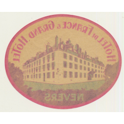 Nevers / France: Hotel De France & Grand Hotel (Vintage Luggage Label)