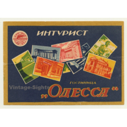 Odessa / Russia: ИНТУРИСТ ГОСТИНИЦА ОДЕССА / Intourist Hotel (Vintage Luggage Label)