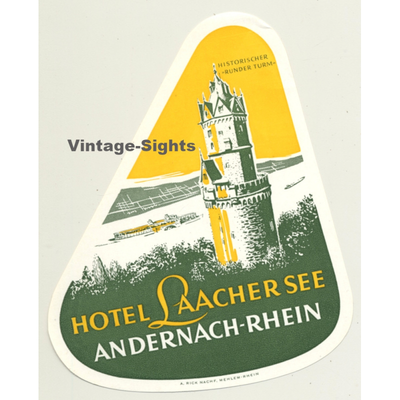 Andernach-Rhein / Germany: Hotel Laacher See (Vintage Luggage Label)