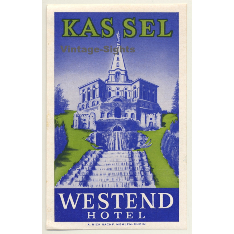 Kassel / Germany: Westend Hotel (Vintage Luggage Label)