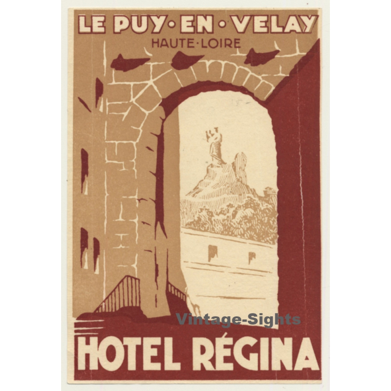 Le Puy-En-Velay / France: Hotel Régina (Vintage Luggage Label)