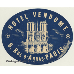 Paris / France: Hotel Vendome (Vintage Luggage Label)