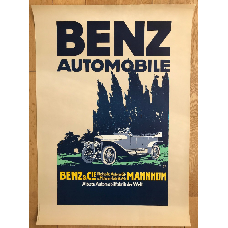 Benz Automobile - Älteste Automobilefabrik Der Welt (Poster DIN A1 1980s) DAIMLER MERCEDES