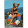 Pinup Girl On Colored Swim Ring / Bikini (Vintage PC C.Y.Z. ~1960s)