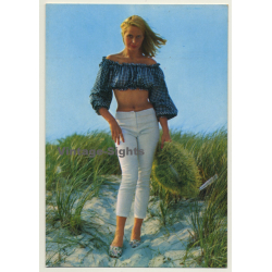 Blonde Pinup Girl In The Dunes / Bolero Top (Vintage PC C.Y.Z. ~1960s)