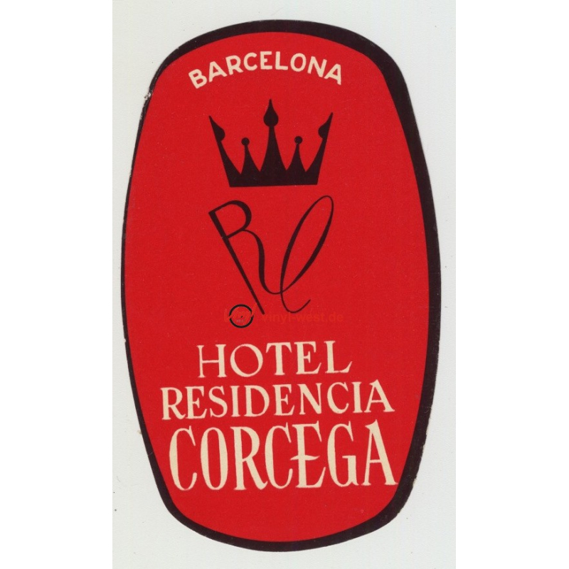 Hotel Residencia Corcega / Barcelona (Vintage Luggage Label)