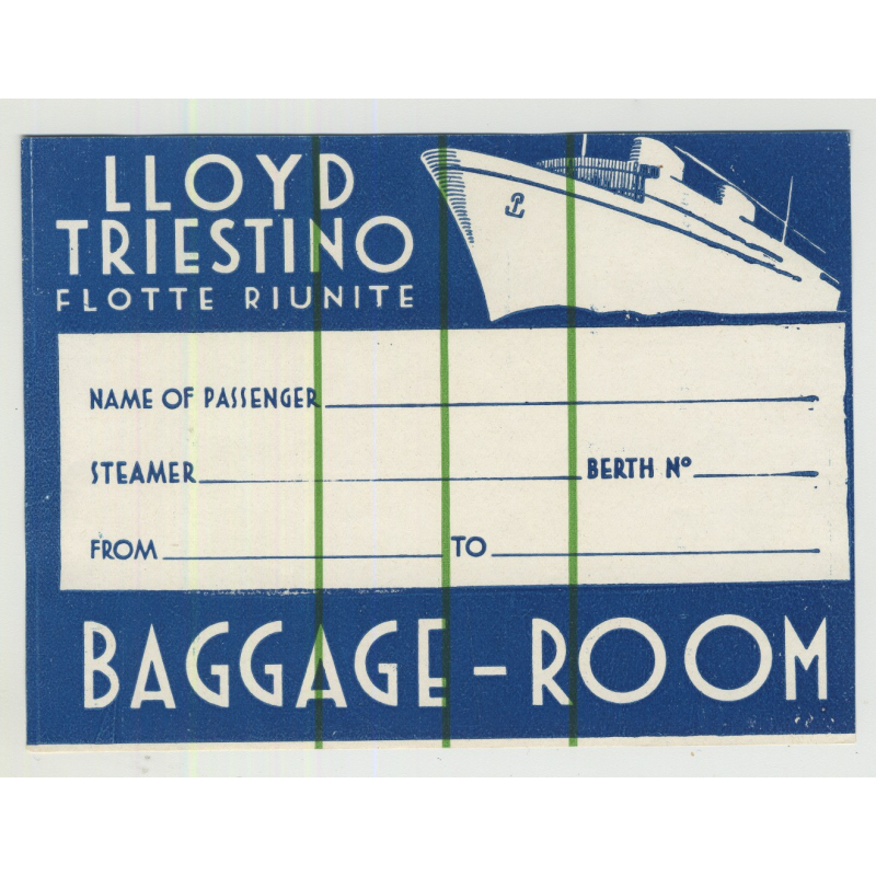Lloyd Trestino Flotte Riunite (Vintage Baggage Room Luggage Label) Lloyd Trestino Flotte Riunite (Vintage Baggage Room Luggage Label)