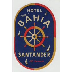 Hotel Bahia - Santander / Spain (Vintage Luggage Label)