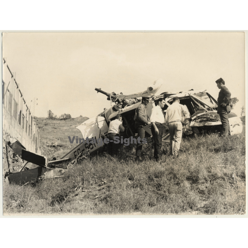 Las Palmas / Gran Canaria: Helicopter Crash Servicio Aéreo De Rescate (Vintage Press Photo 1970)